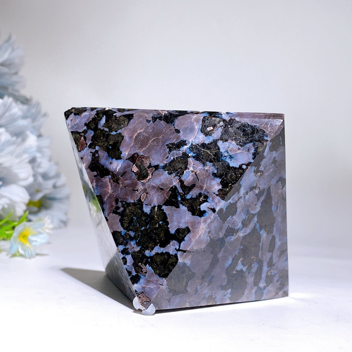 3.0" Indigo Gabbro Pyramid Carving Crystal Healing Bulk Wholesale