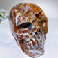 6.3" Large Unique Brecciated Agate Skull Crystal Healing Carving