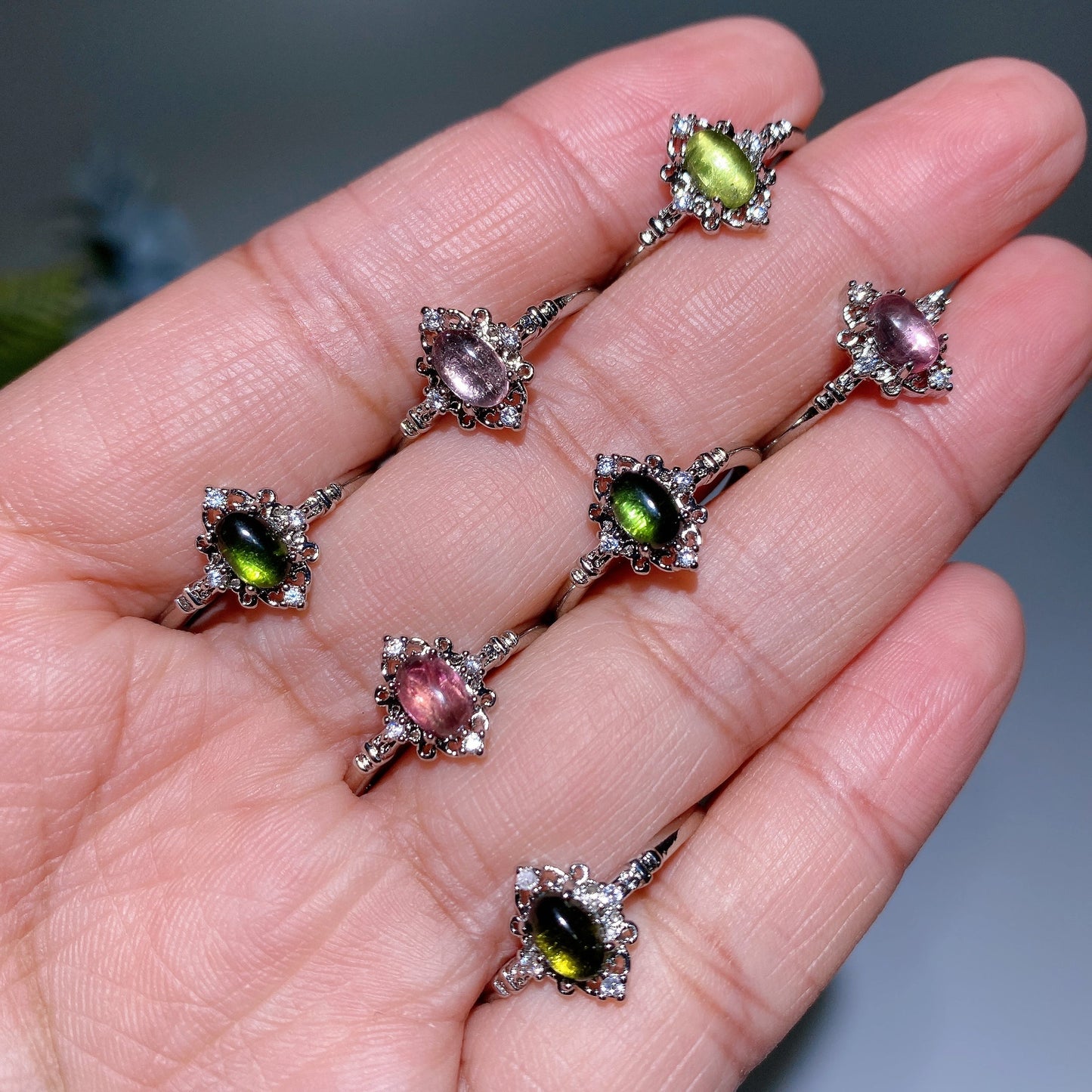 Cooper Plated Silver Ring Crystal Healing Bulk Wholesale