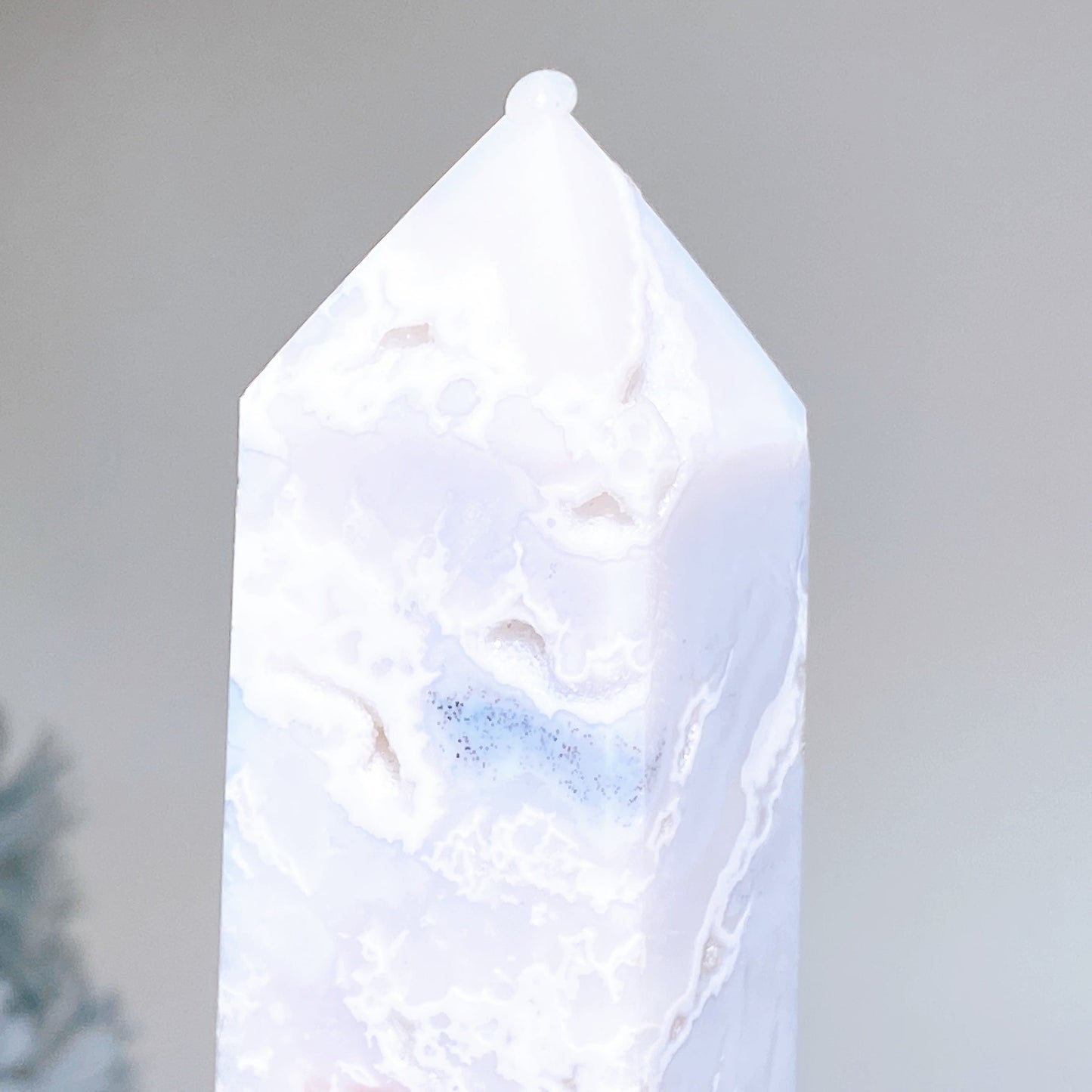 18-30cm White Druzy Dendritic Agate Tower Crystal Healing Bulk Wholesale