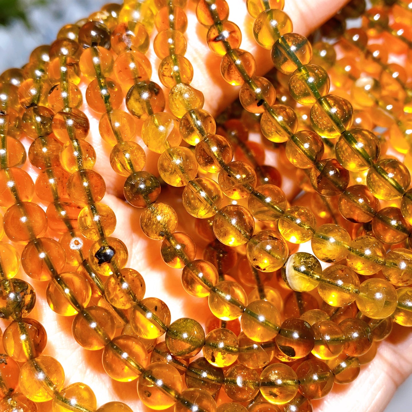 4mm UV Reactive Bule Amber from Mexico Bracelet Crystal Healing Bulk Wholesale