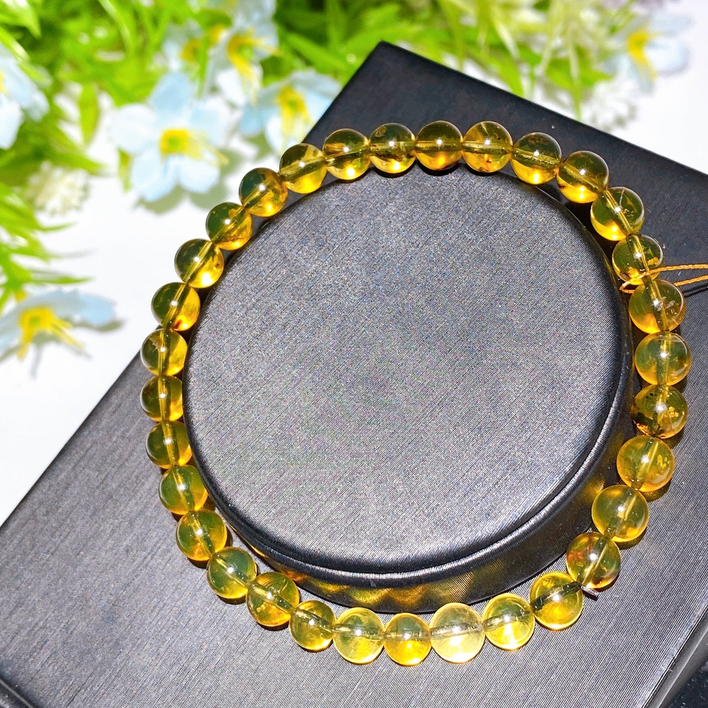 4mm UV Reactive Bule Amber from Mexico Bracelet Crystal Healing Bulk Wholesale