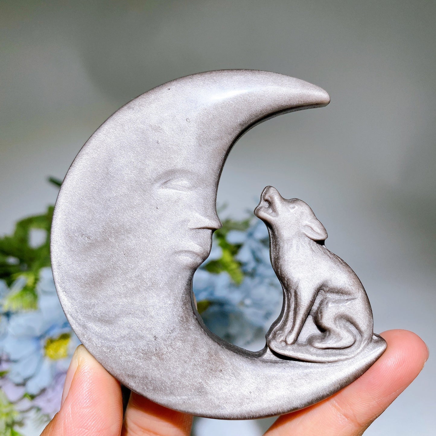 3.0"-3.4" Silver Obsidian Golden Obsidian Carving Crystal Healing Bulk Wholesale