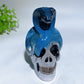 3.8" Selenite Skull with Snake Decor with Hand Painting Crystal Healing Bulk Wholesale