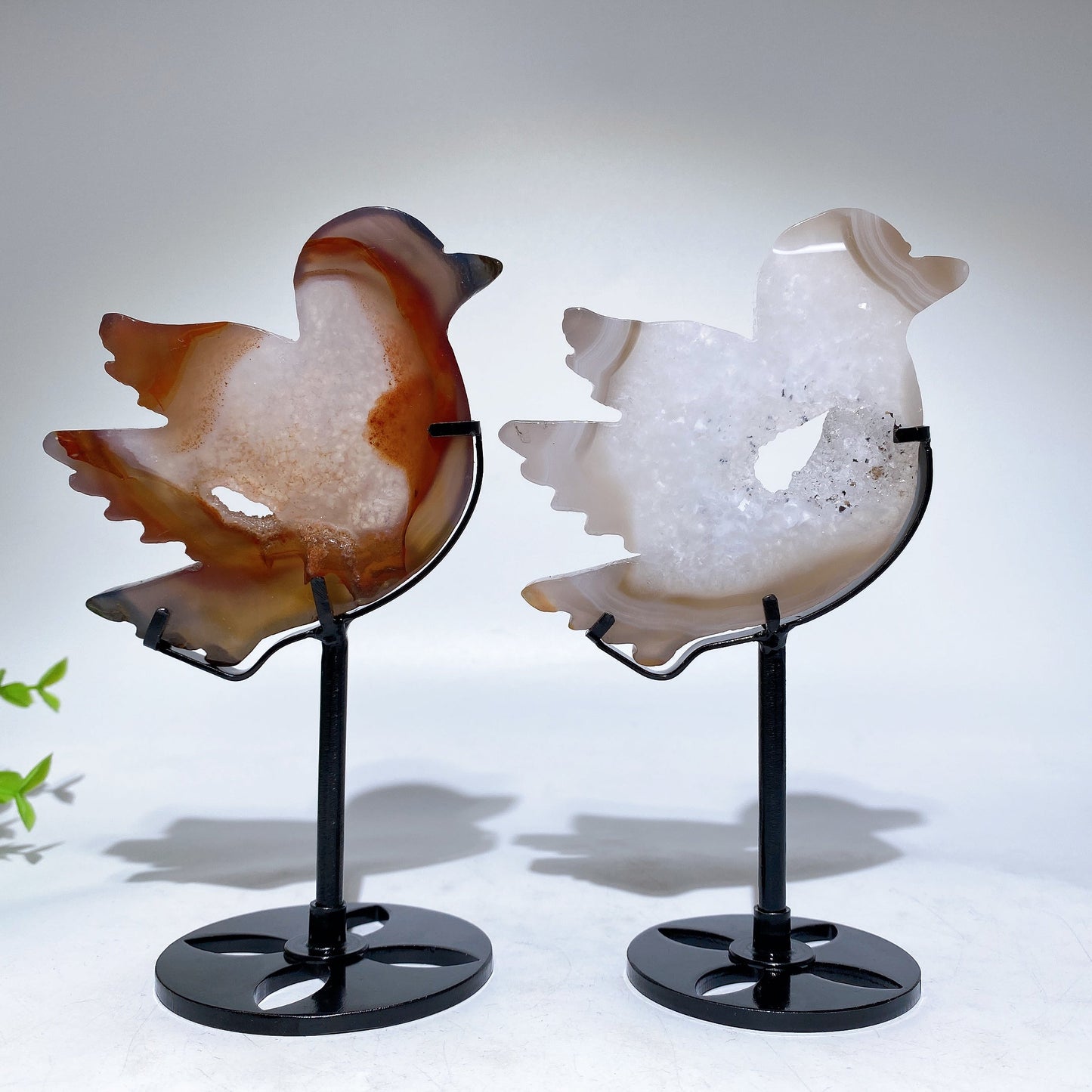 Druzy Agate Bird Carving with Stand Free Form Crystal Healing Bulk Wholesale