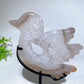 Druzy Agate Bird Carving with Stand Free Form Crystal Healing Bulk Wholesale