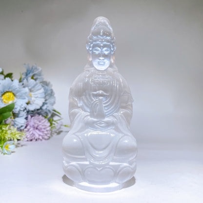 Selenite Guanyin Buddha Carving Crystal Healing Bulk Wholesale