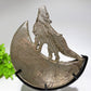 Crystal Wolf on Moon Carving with Stand Free Form Crystal Healing Bulk Wholesale