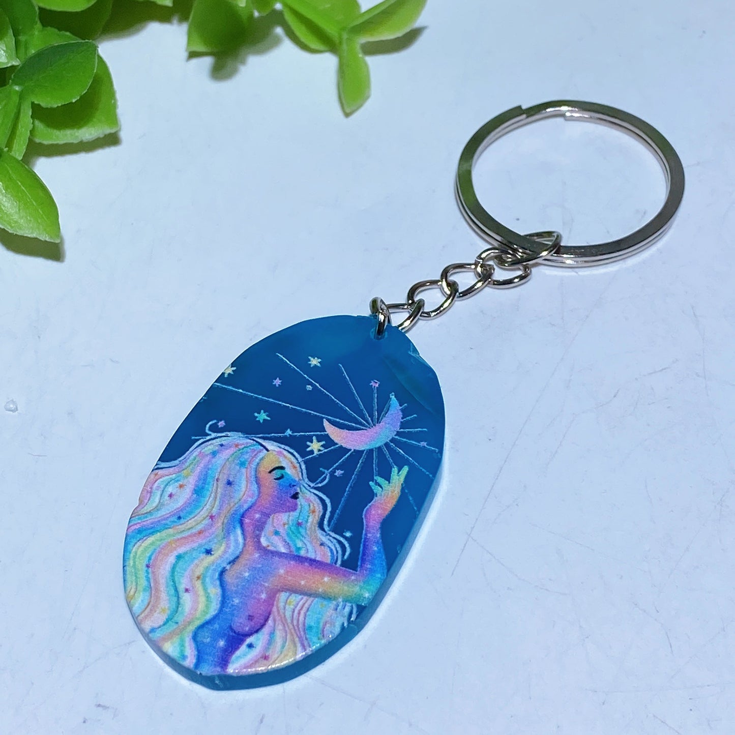 Agate Slab with Printing Keychain Crystal Healing Bulk Wholesale