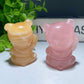 1.85" Orange Calcite Rose Quartz Cartoon Bear Charactor Bulk Wholesale