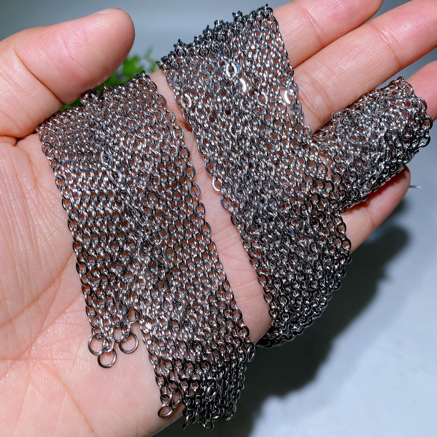 45cm 50cm 60cm Stainless Steel Necklace Crystal Healing Bulk Wholesale