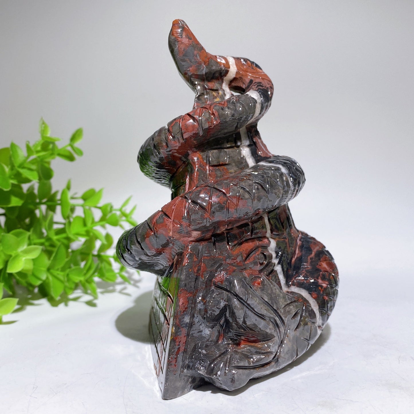 5.2" Jade Snake on Pyramid Carving Crystal Healing Bulk Wholesale