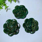 1.95" Emerald Rose Flower Carvings Bulk Wholesale