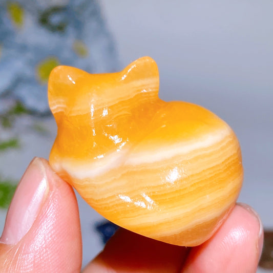 1.4" Crystal Cat Carving Crystal Healing Bulk Wholesale