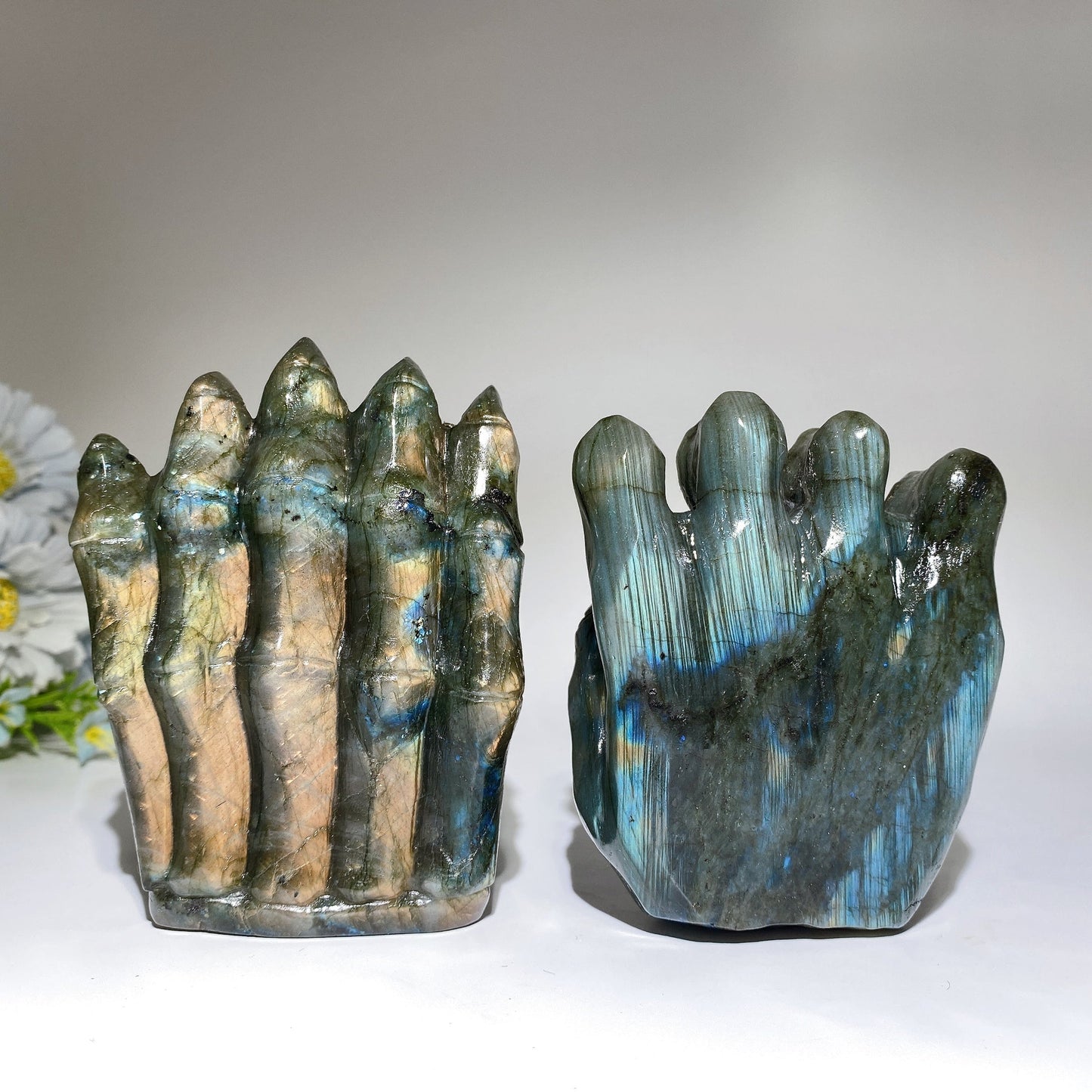 Unique Skeleton Hand with Heart Carving Crystal Healing Bulk Wholesale
