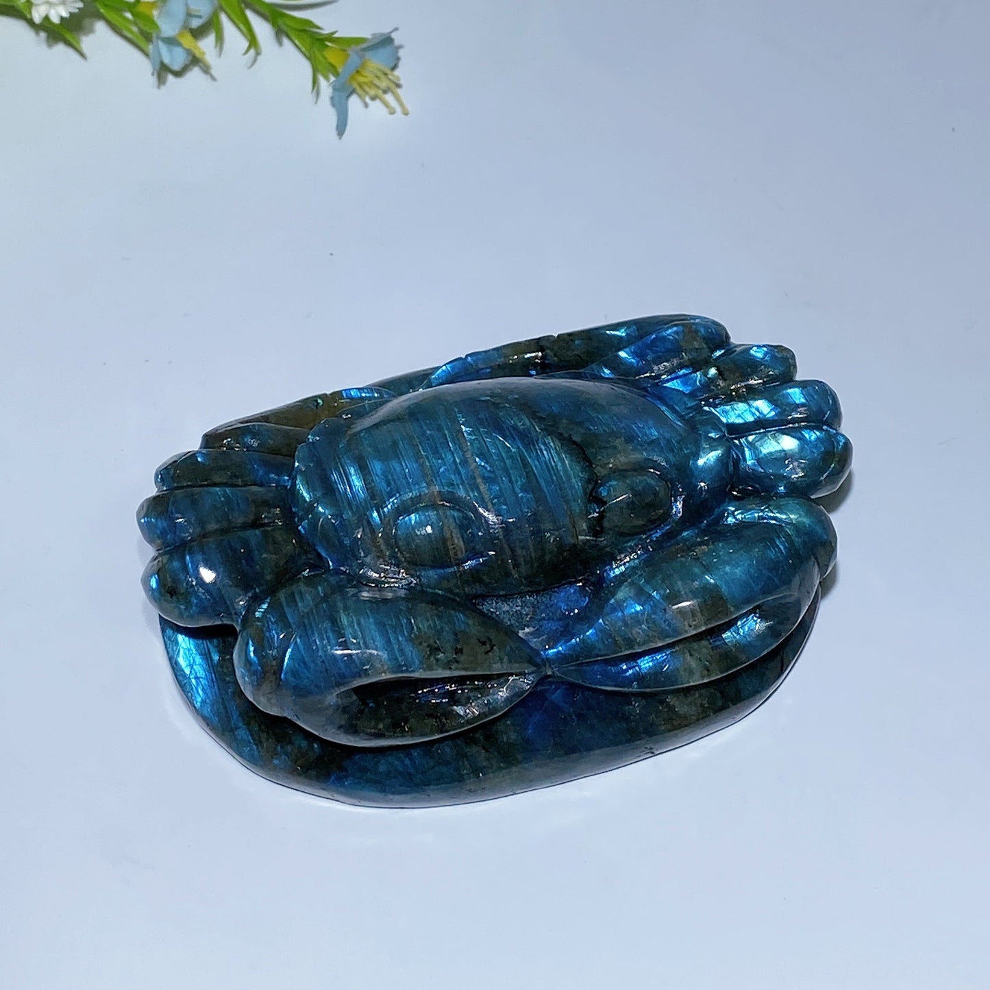 4.2" Unique Labradorite Crab Carving Crystal Healing Bulk Wholesale