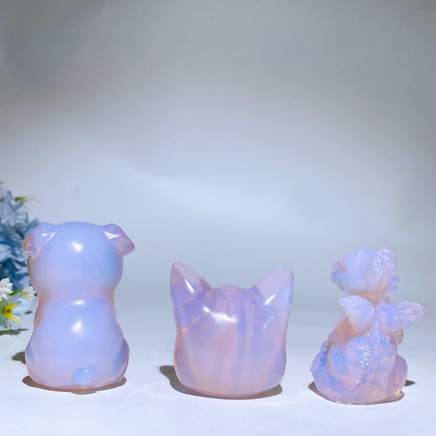 2.0"-2.4" Pink Opalite Carving Crystal Healing Bulk Wholesale