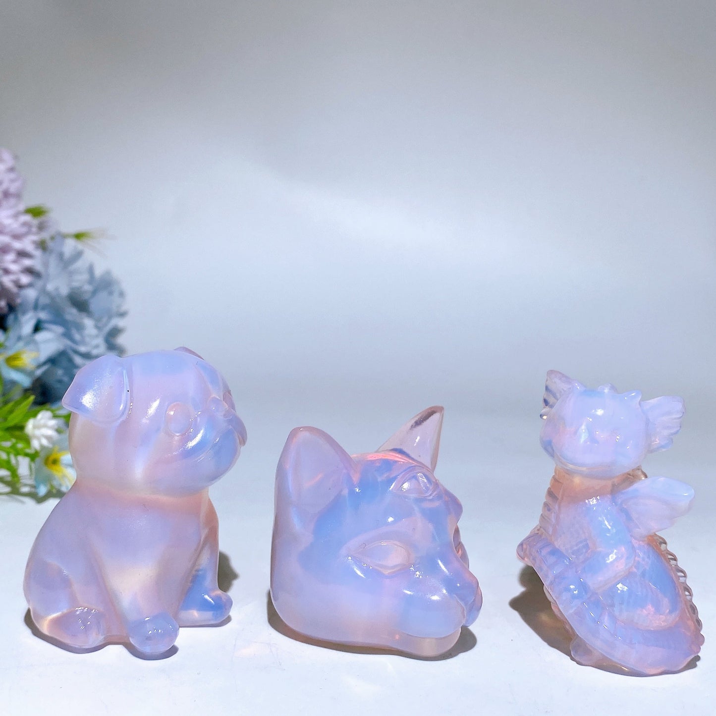 2.0"-2.4" Pink Opalite Carving Crystal Healing Bulk Wholesale