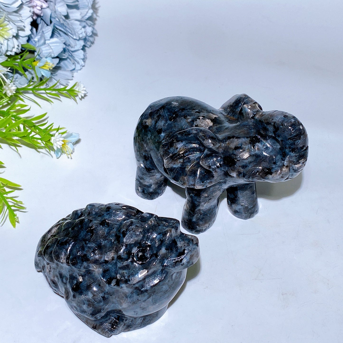 3.8"-4.5" Larvikite Elephant Jin Chan Carving Crystal Healing Bulk Wholesale