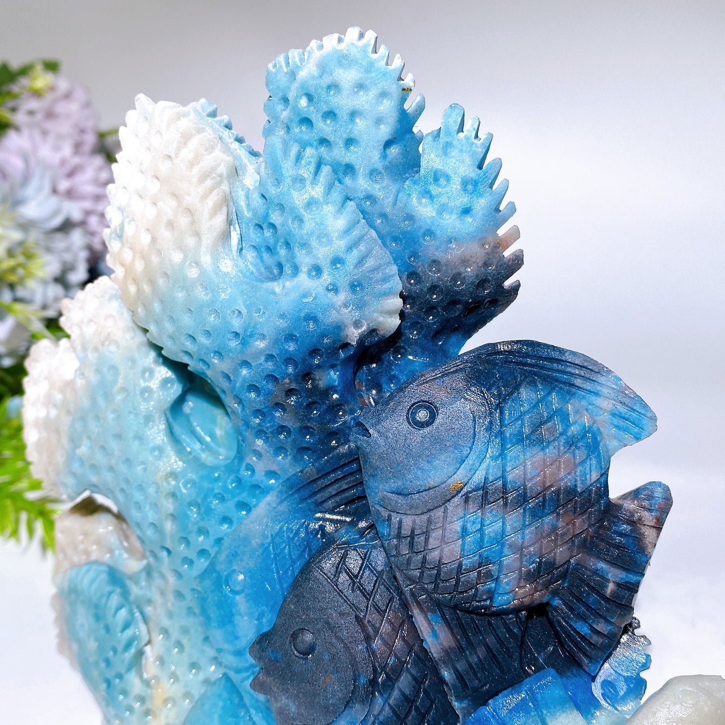 16cm Large Unique Trolleite Coral Fish Carving Crystal Healing Bulk Wholesale