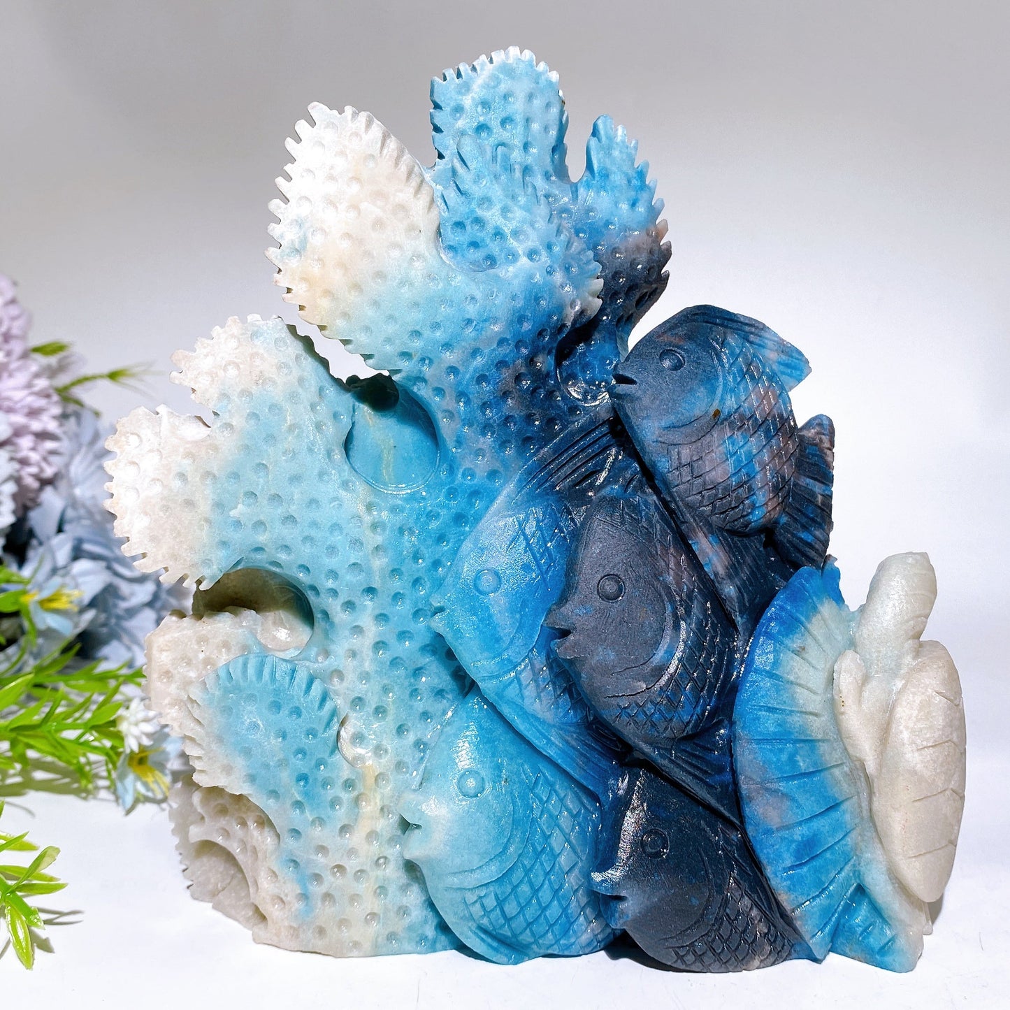 16cm Large Unique Trolleite Coral Fish Carving Crystal Healing Bulk Wholesale