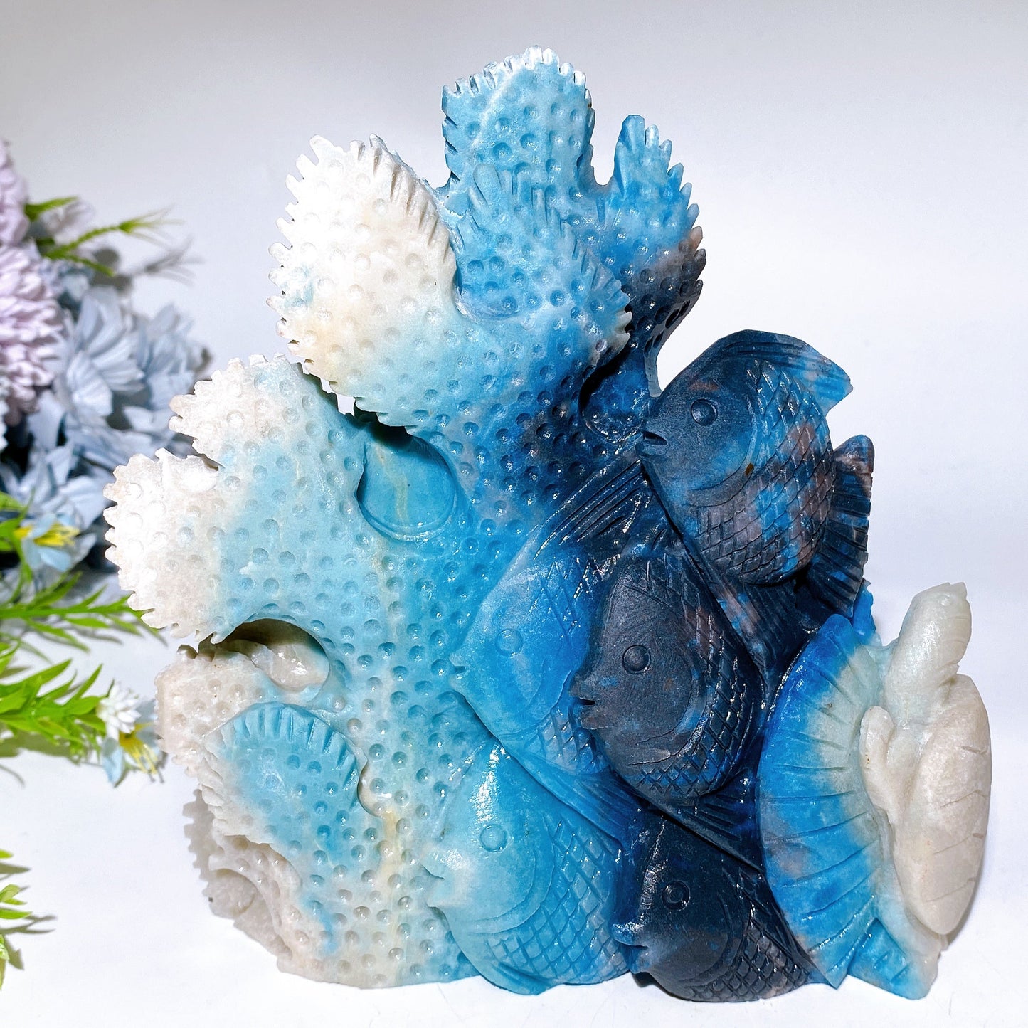 16cm Large Unique Trolleite Coral Fish Carving Crystal Healing Bulk Wholesale