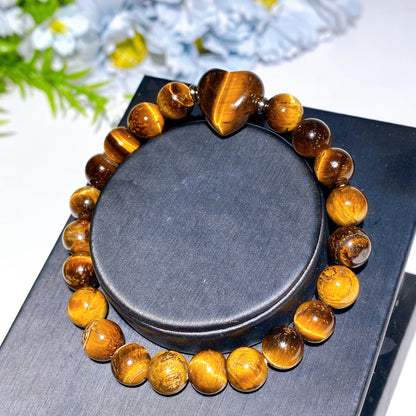 8mm Crystal Bracelet with Heart Crystal Healing Bulk Wholesale