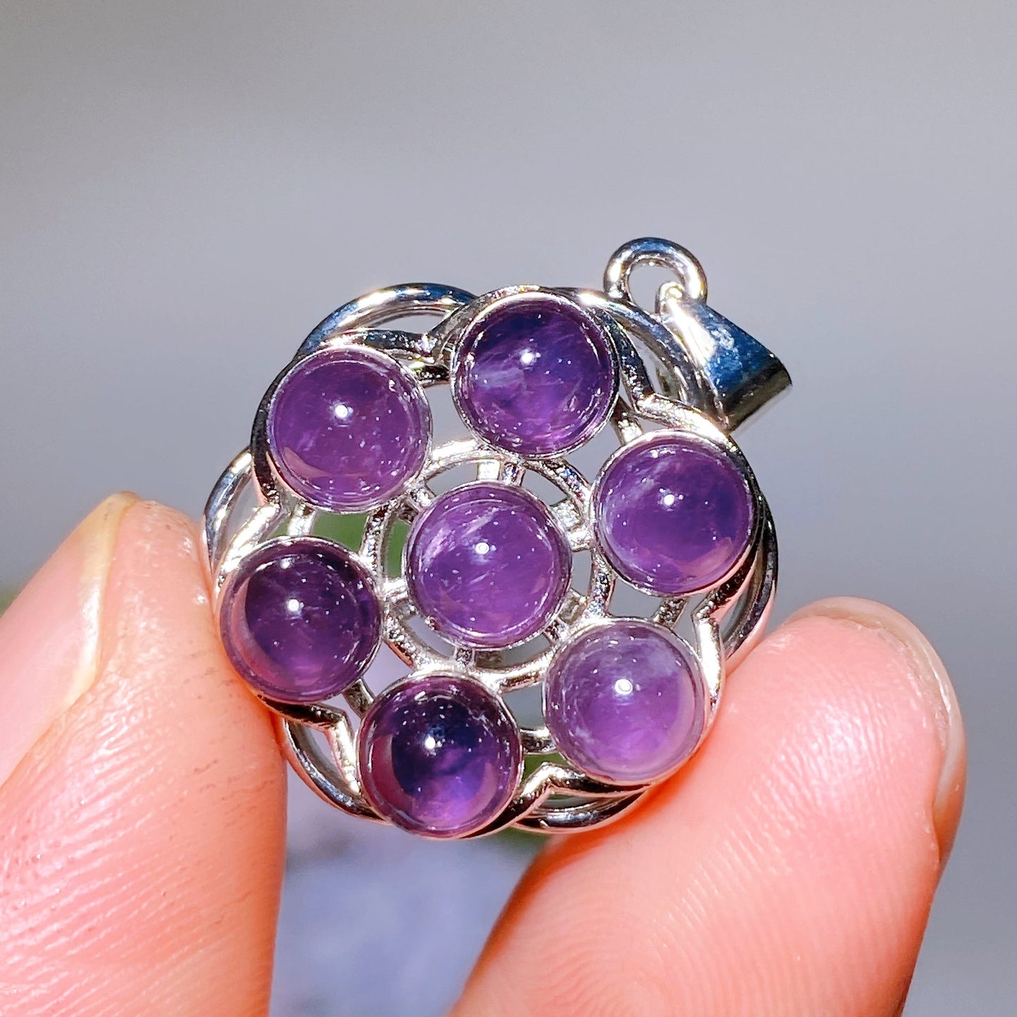 20mm Golden Rutialted Quartz Labradorite Amethyst Spin Flower Pendant Crystal healing Bulk Wholesale