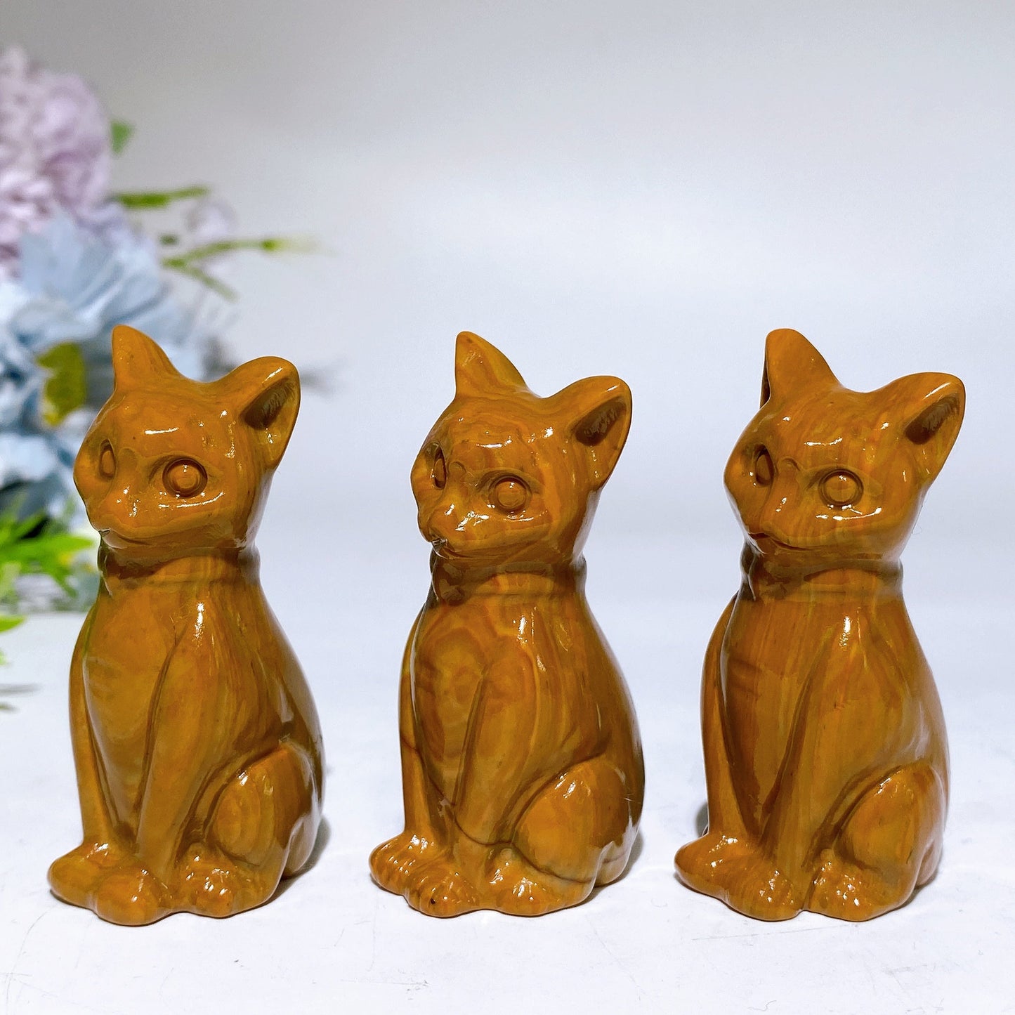 2.3" China Jade Cat Carving Crystal Healing Bulk Wholesale