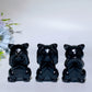 2.3" Black Obsidian Three-no Animal Carving Crystal Healing Bulk Wholesale 3 Pieces
