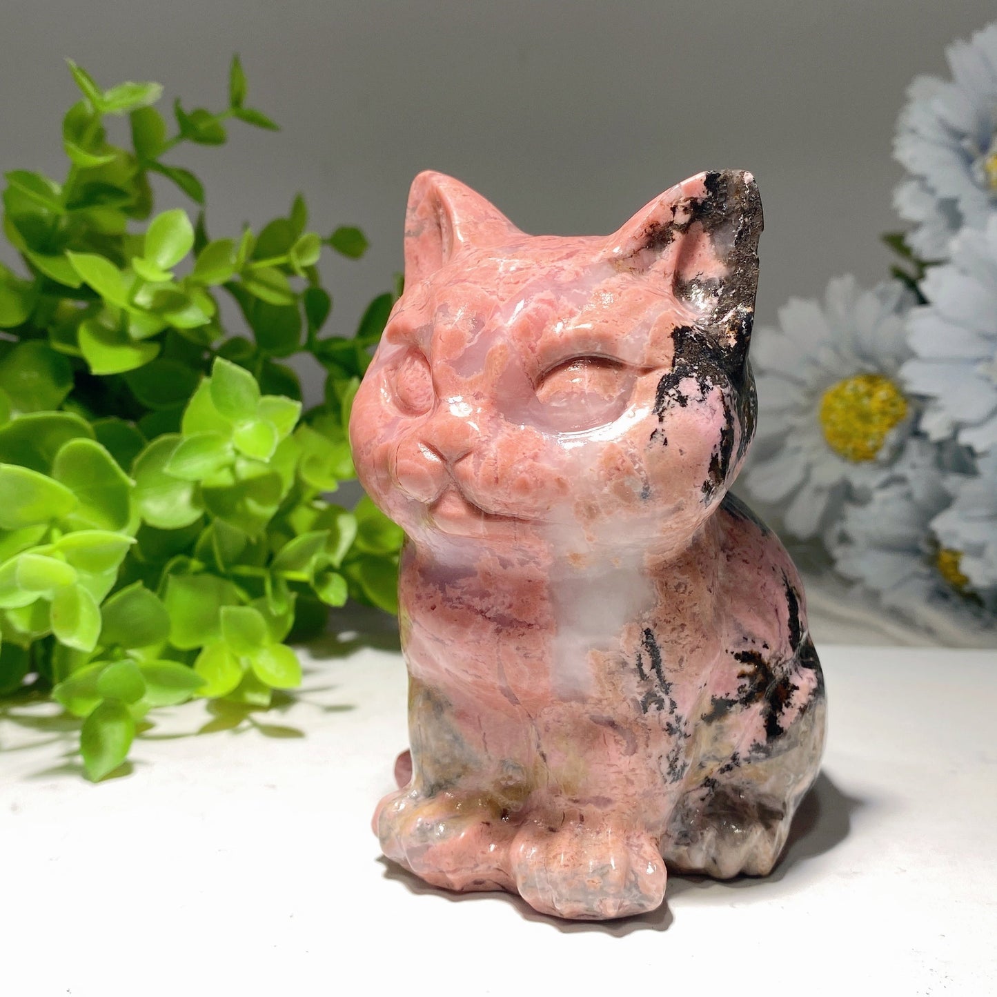 3.9" Mixed Crystal Cat Carvings Bulk Wholesale