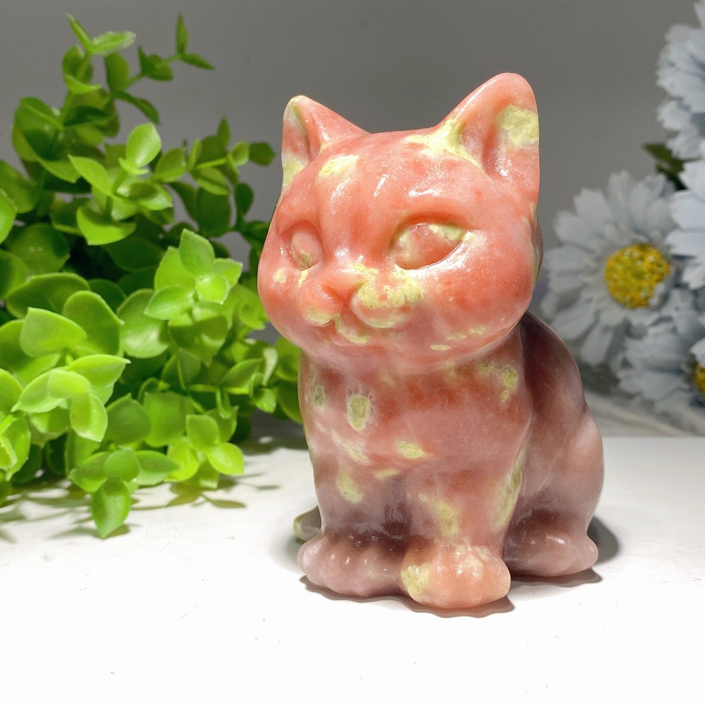 3.9" Mixed Crystal Cat Carvings Bulk Wholesale