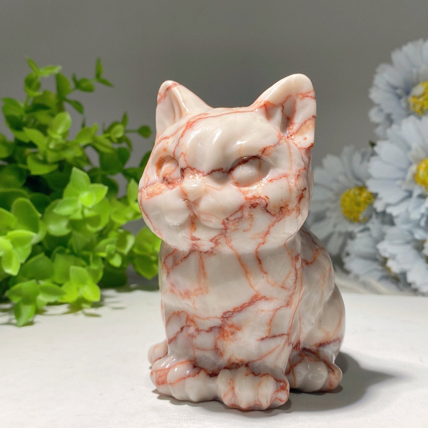 3.9" Mixed Crystal Cat Carvings Bulk Wholesale