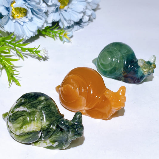 3.0" Crystal Snail Carving Crystal Healing Bulk Wholesale
