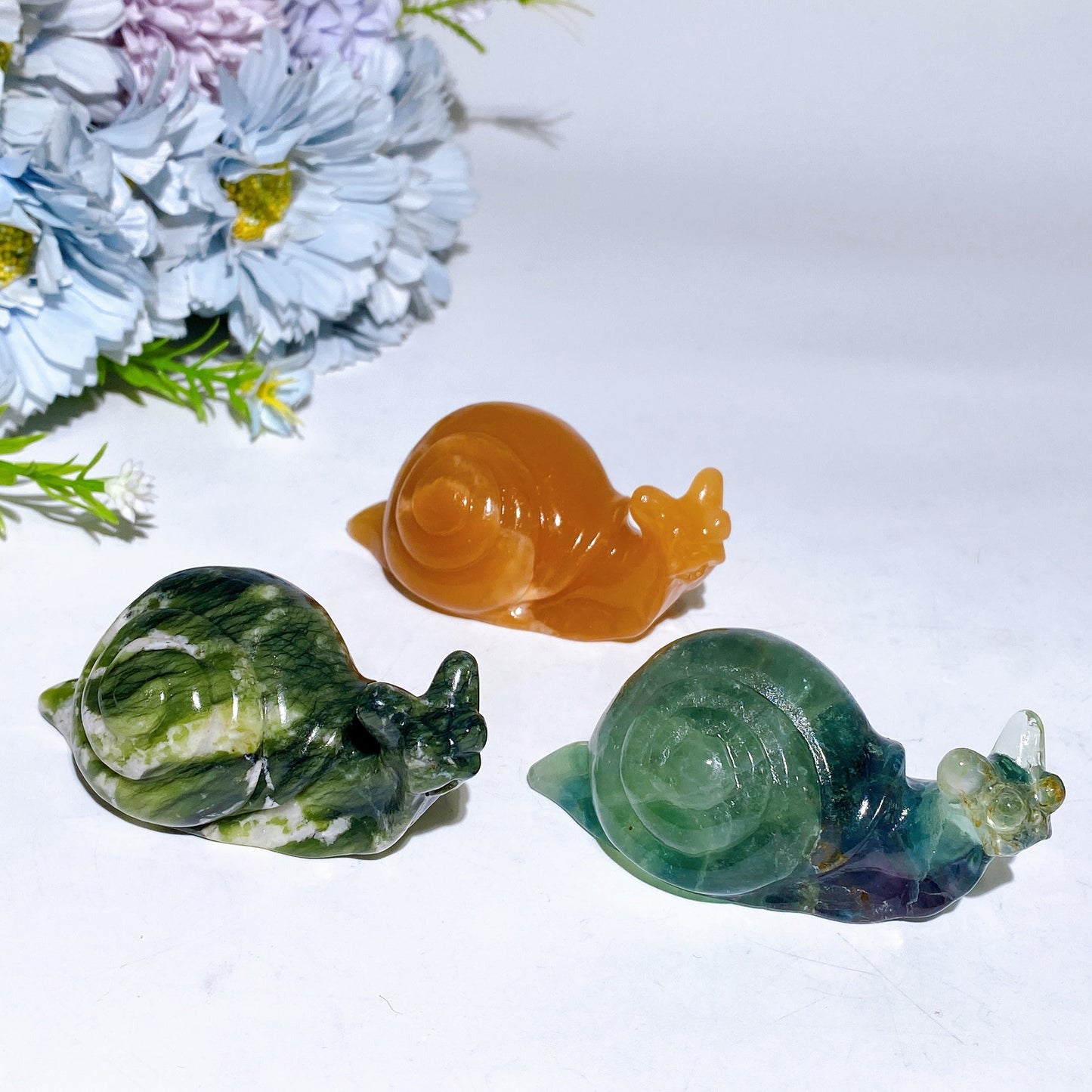 3.0" Crystal Snail Carving Crystal Healing Bulk Wholesale