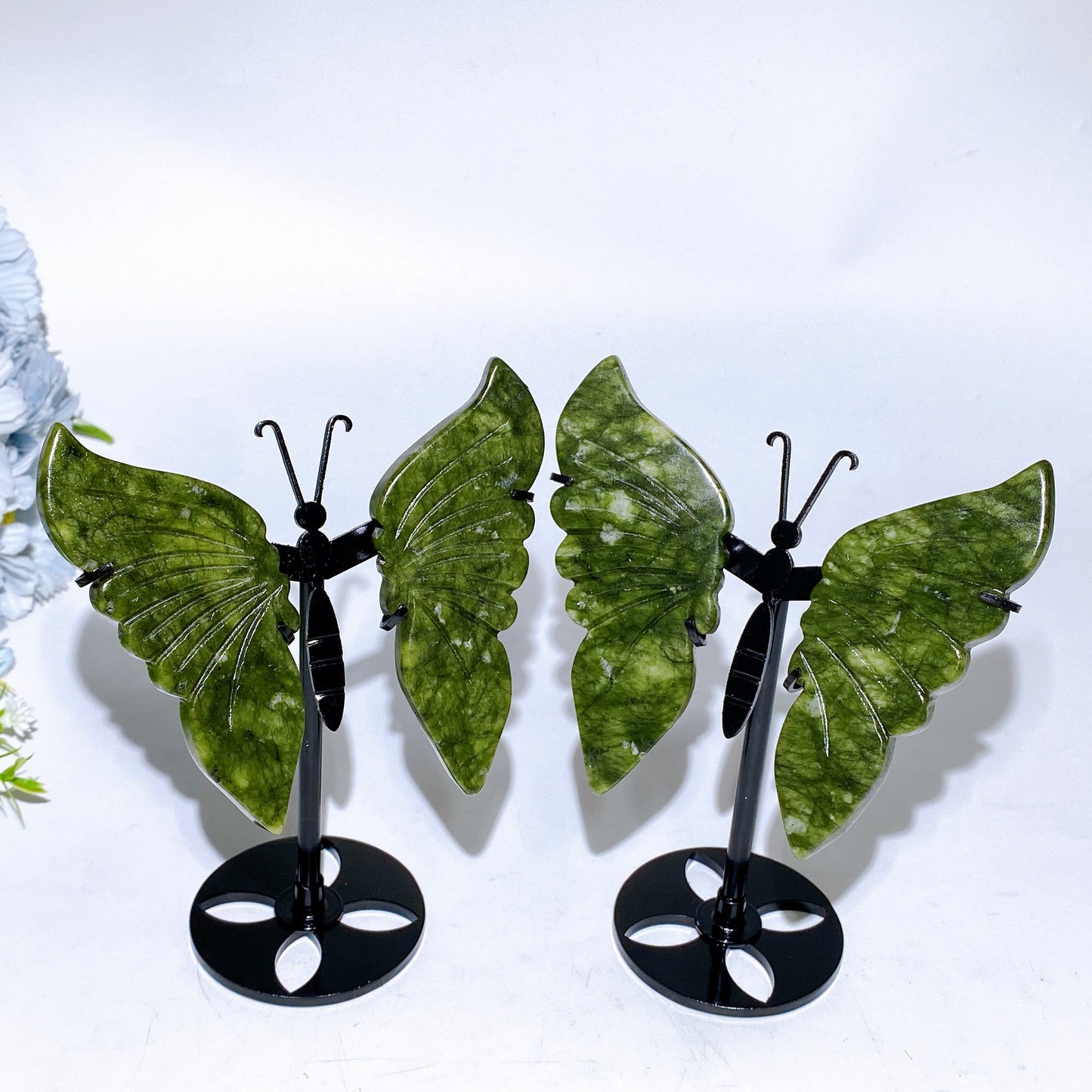 Serpentine Butterfly Wings Carving with Stand Crystal Healing Bulk Wholesale