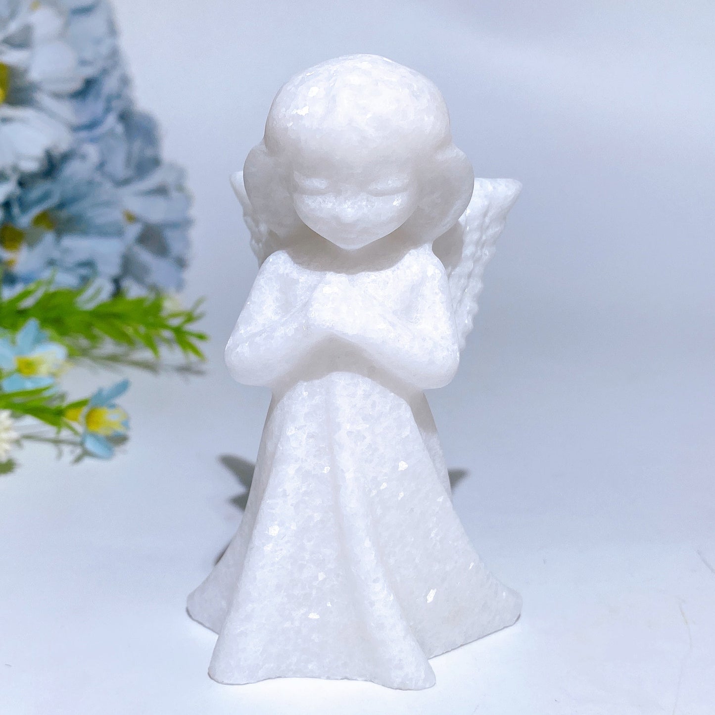 3.6"-3.9" White Jade Carving Crystal Healing Bulk Wholesale