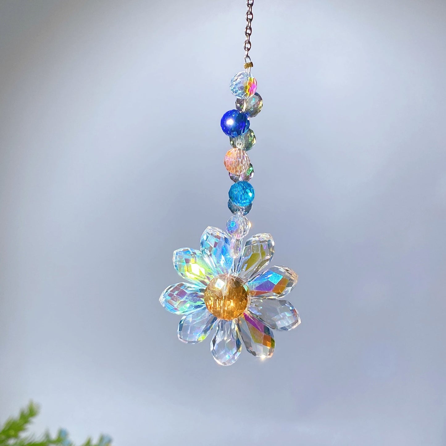 32cm Glass Sunflower Suncatcher Crystal Healing Bulk Wholesale