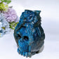 3.8" Labradorite Skull with Owl Carving Crystal Healing Bulk Wholesale