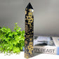 8.0" Black Obsidian Tower with Golden Printing Bulk Wholesale