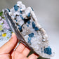 18cm Unique Sugar Blue Fluorite Ship Shape Specimen with Stand Crystal Healing Bulk Wholesale