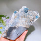18cm Unique Sugar Blue Fluorite Ship Shape Specimen with Stand Crystal Healing Bulk Wholesale
