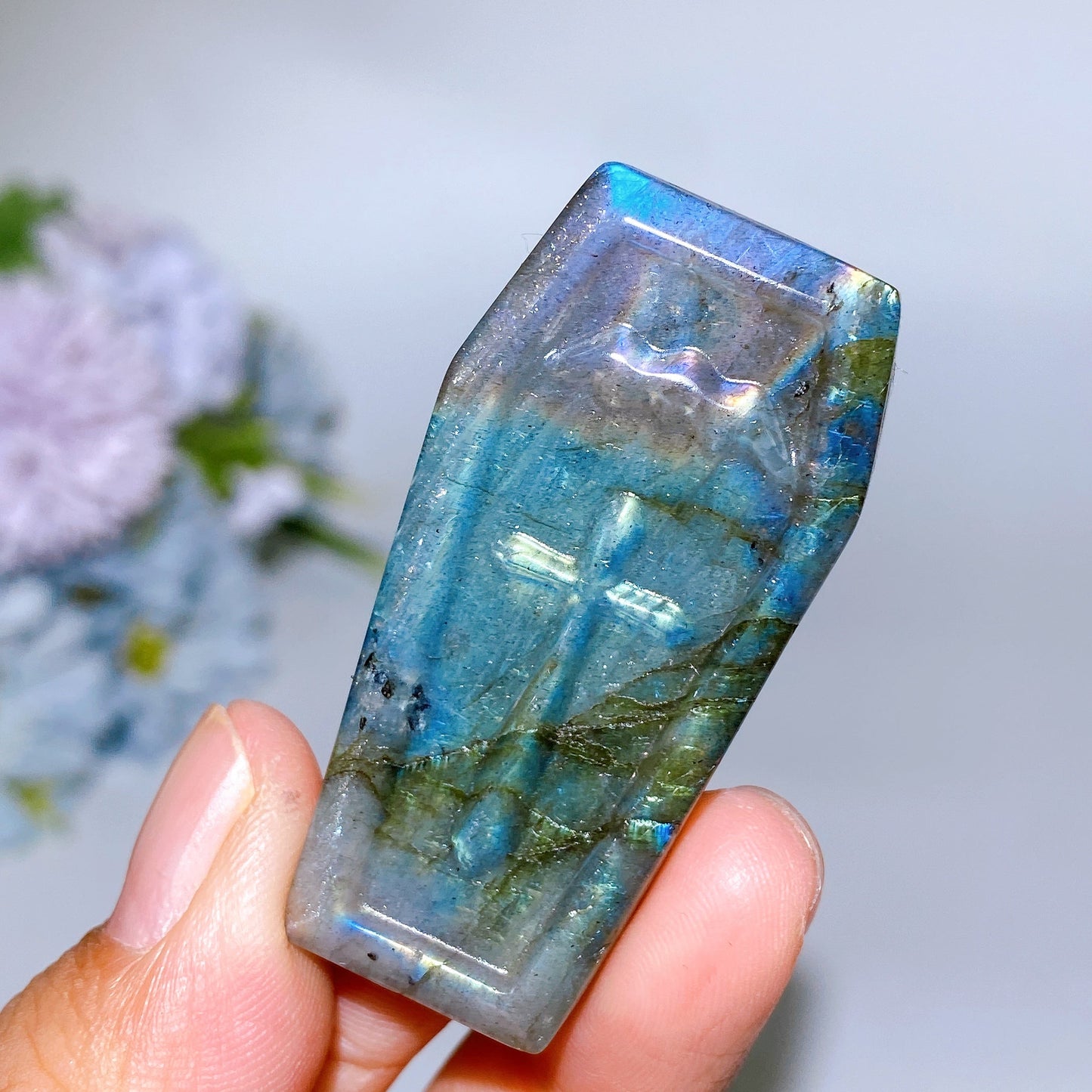 2.0" Labradorite Coffin Carving Crystal Healing Bulk Wholesale