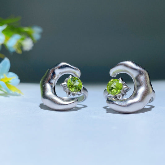 Sterling Silver Crystal Star & Moon Ring Crystal Healing Bulk Wholesale