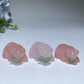 1.5" Rose Quartz Bear with Aventurine Fish Carving Crystal Healing Bulk Wholesale