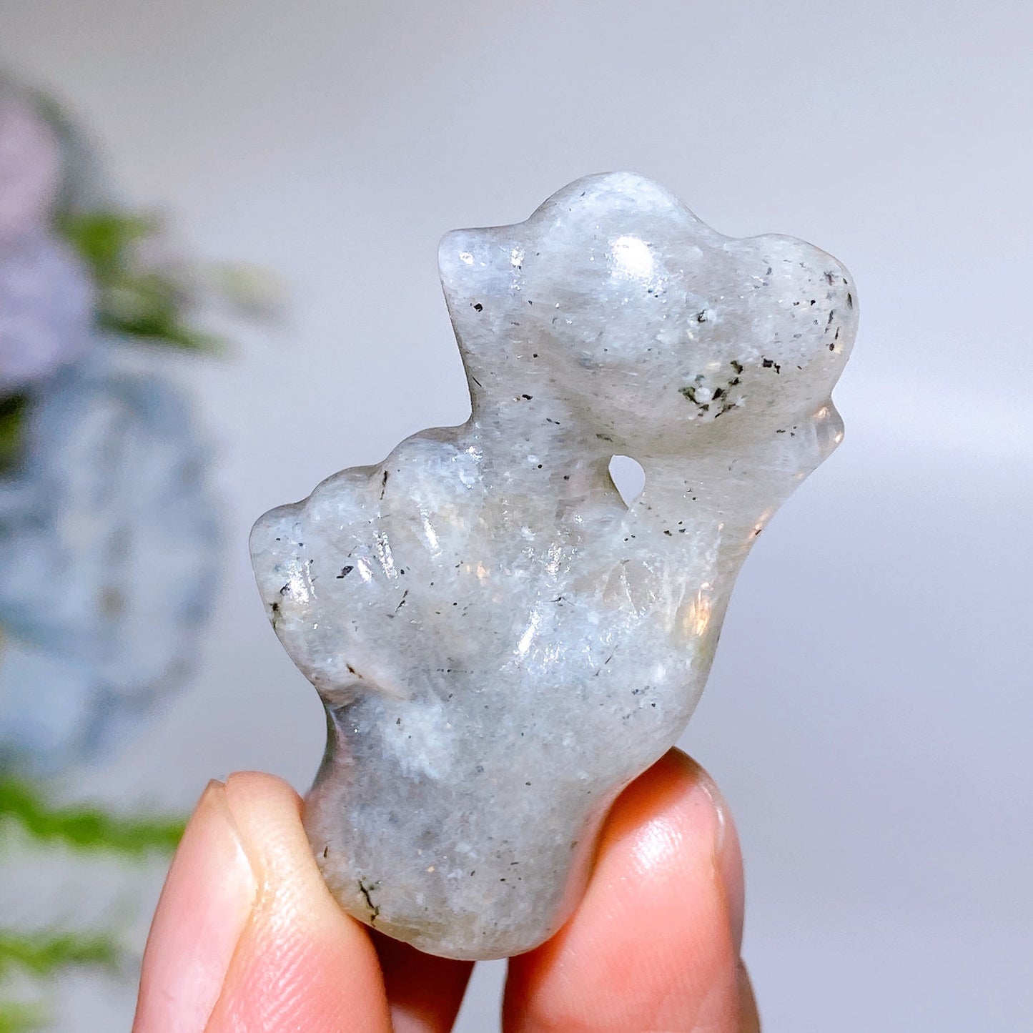 1.7" Crystal Finger Heart Carving Crystal Healing Bulk Wholesale