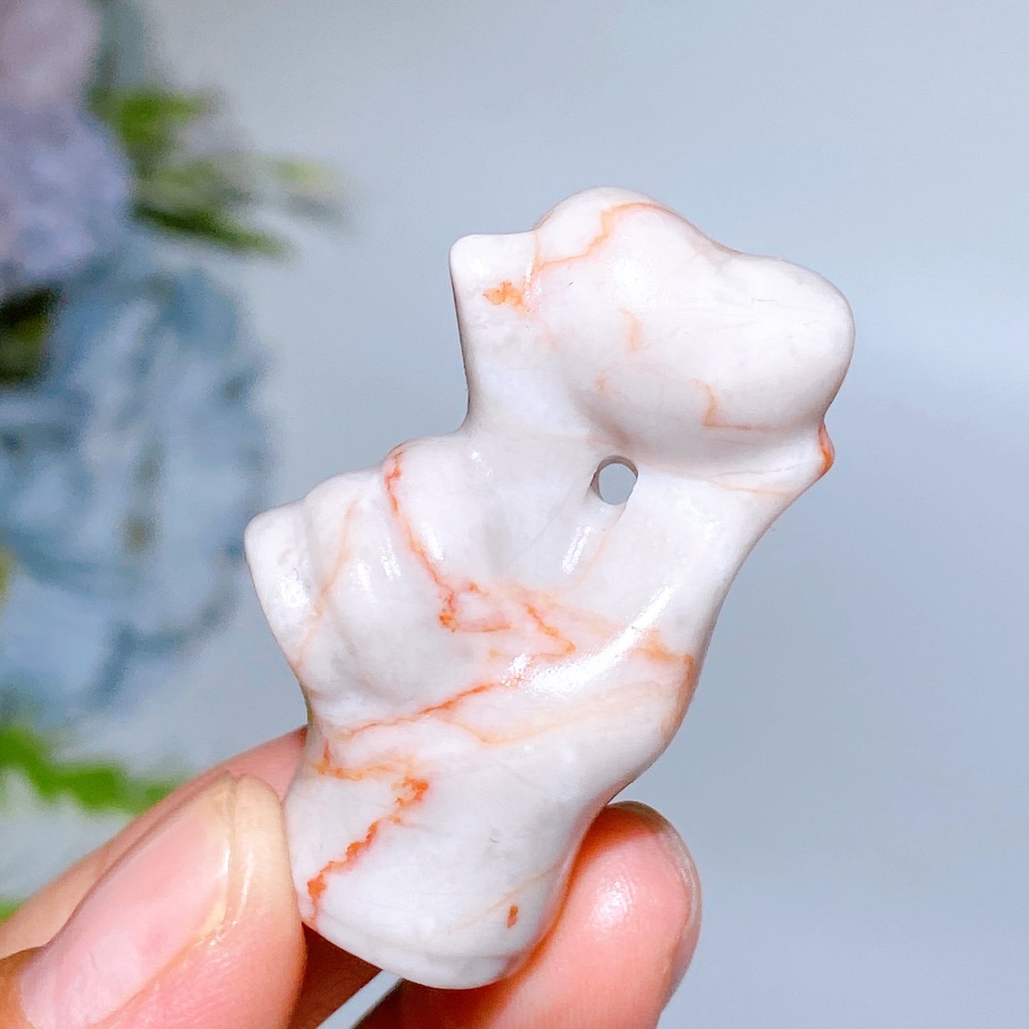 1.7" Crystal Finger Heart Carving Crystal Healing Bulk Wholesale