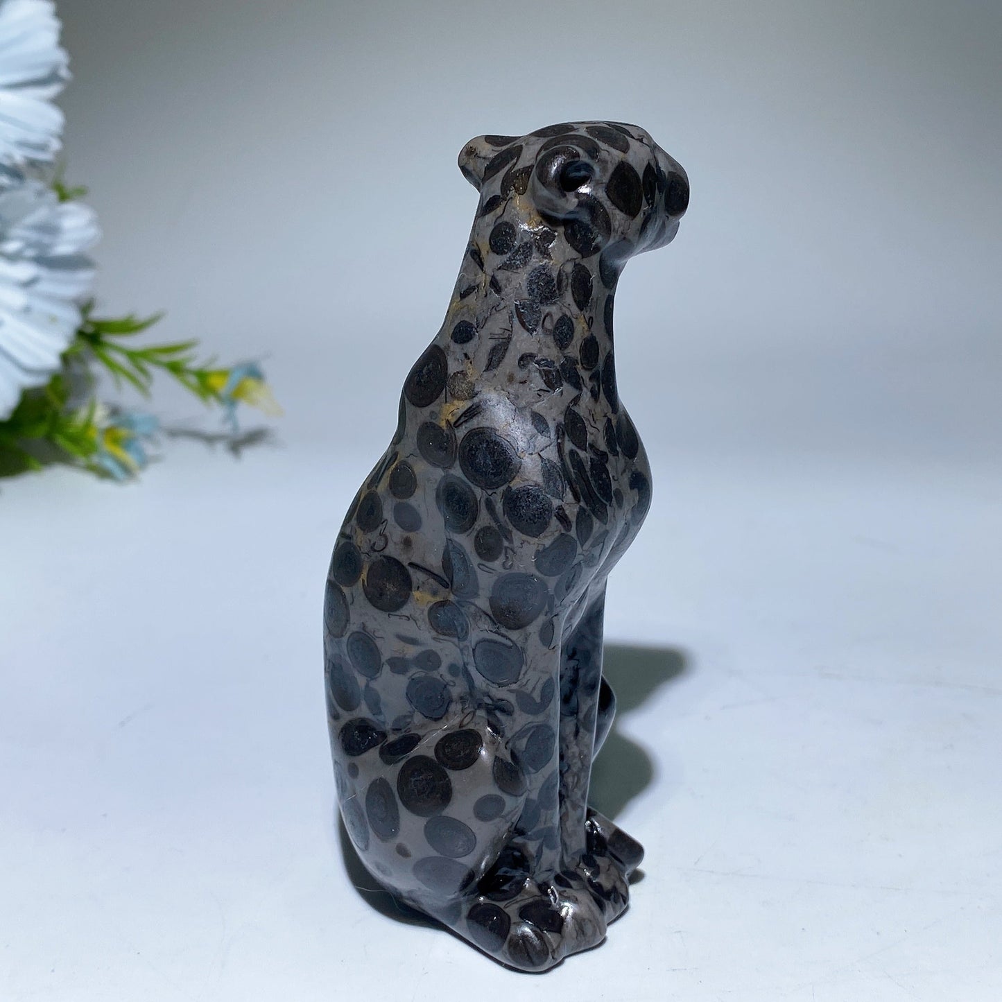 3.8" Oolitic Jasper Leopard Carving Crystal Healing Bulk Wholesale