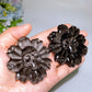 2.6" Silver Obsidian Skull Flower Carving Crystal Healing Bulk Wholesale
