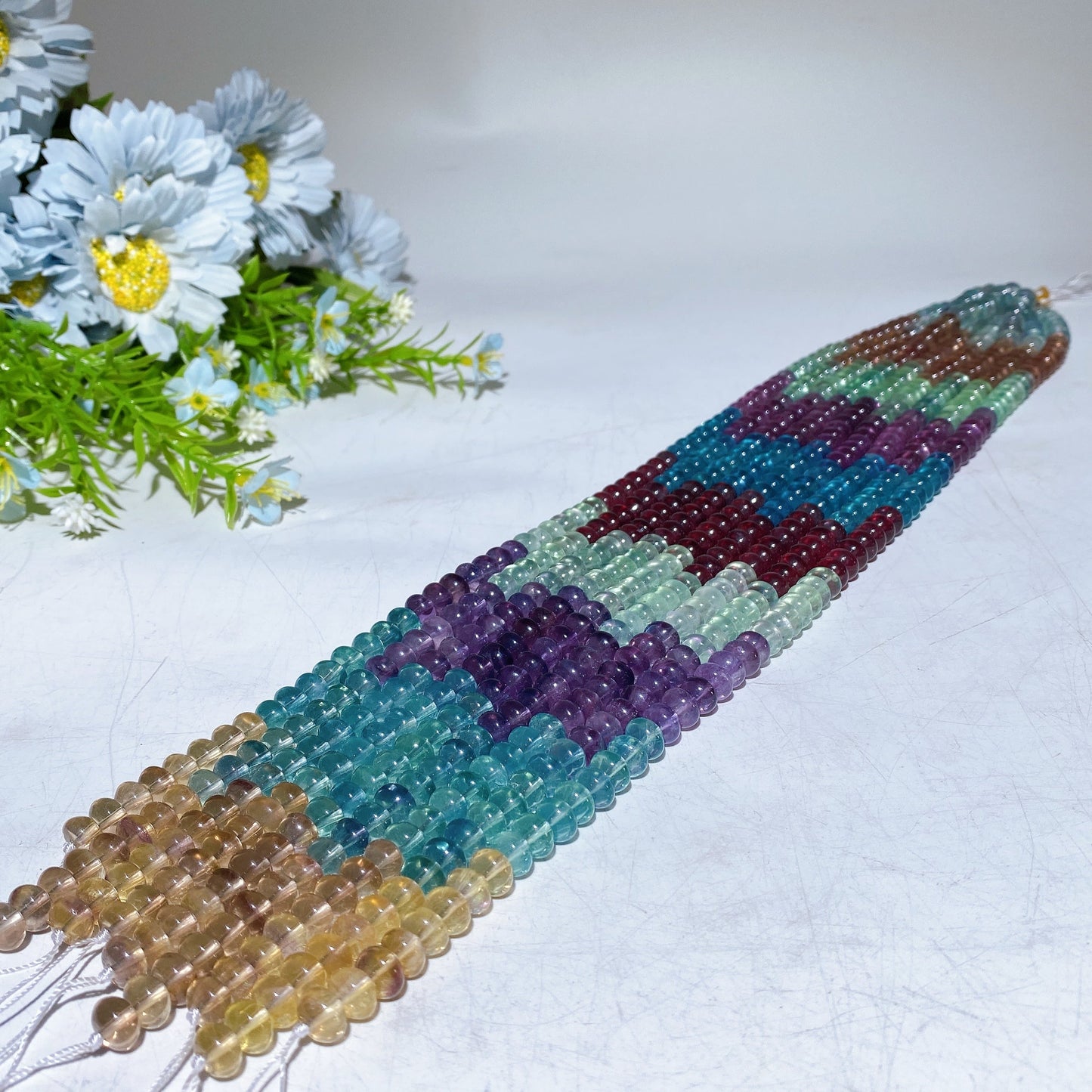 8mm Rainbow Fluorite Beads String Crystal Healing Bulk Wholesale